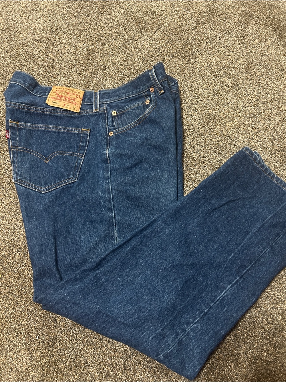 Vintage Levi’s 501XX Jeans 38x32 USA Valencia 555 Button Fly May 2000
